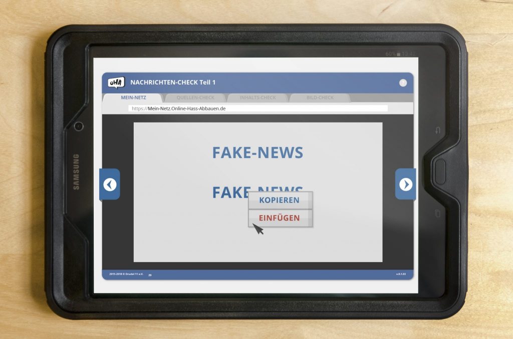 Tablet - Nachrichten-Check Teil1 - Fake News - Copy and Paste